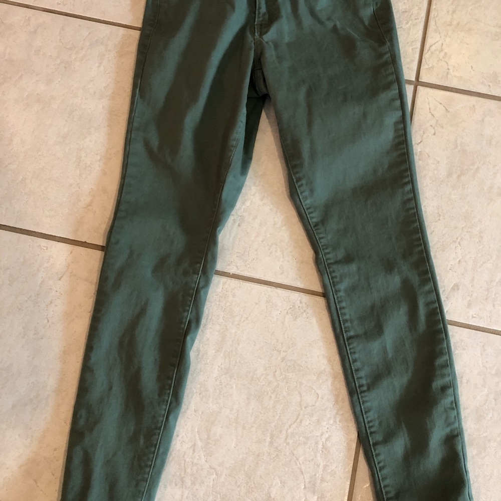 Stretch Pants, green with back pockets